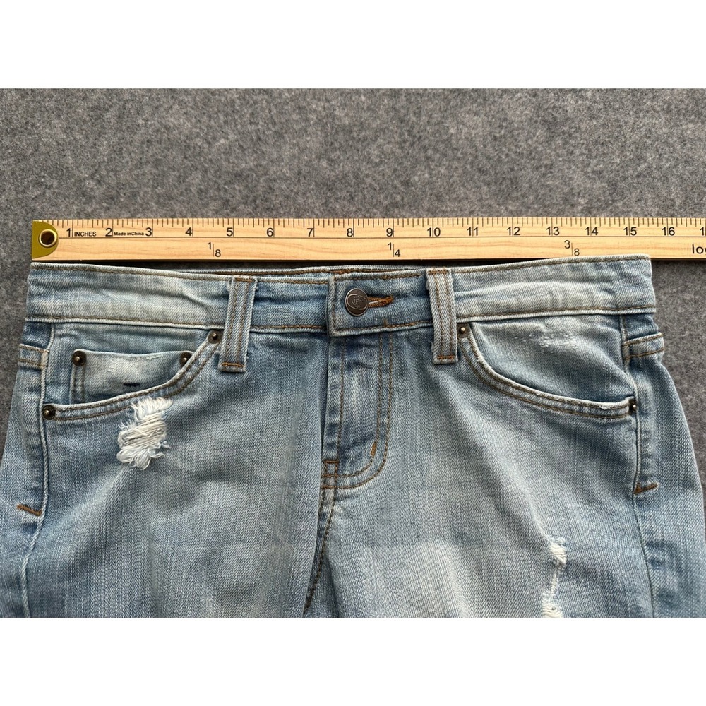 JET John Eshaya Jeans Women 4 Made In USA Blue Distressed Low Rise Grunge Y2K - Picture 6 of 11